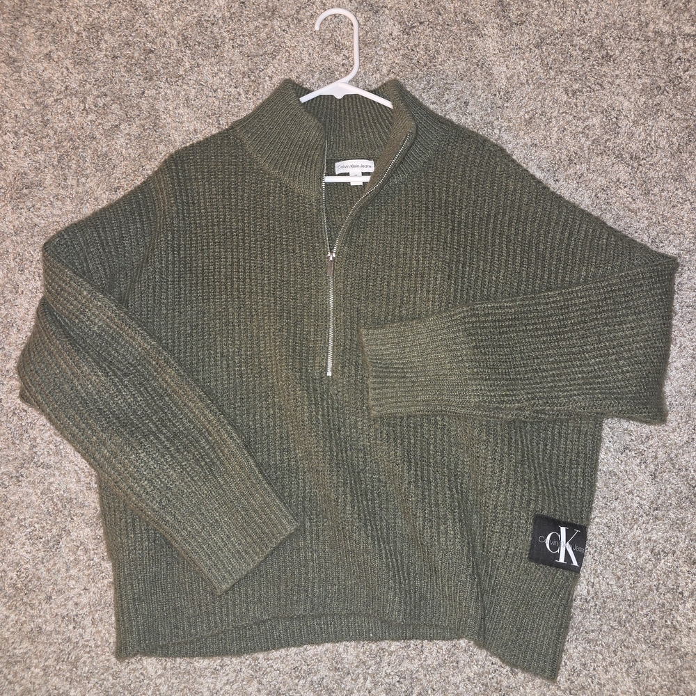 Calvin Klein Jeans Green Ribbed Sweater